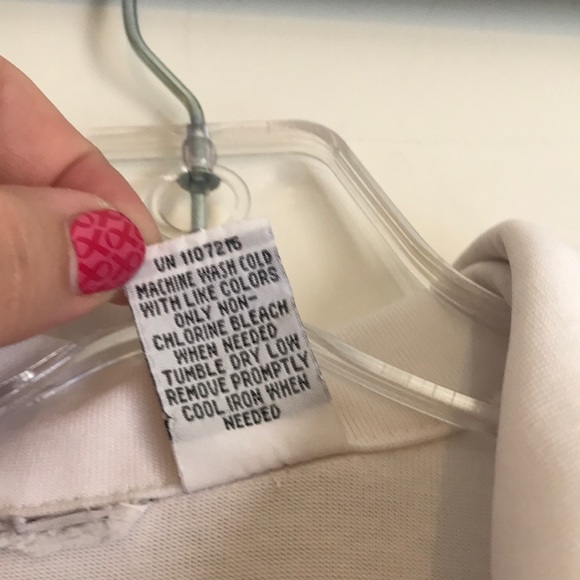 White Pull Over with Collar, Zipper,&Black Stripes - Picture 4 of 7